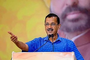 | Photo: PTI : Arind Kejriwal during interim Bail